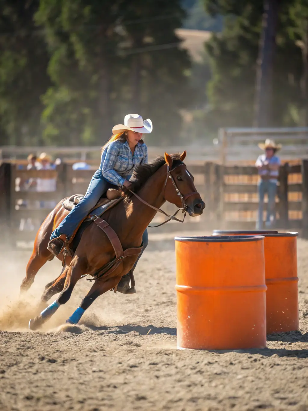 An image of a horse and rider competing in a Western riding competition at MARGERIDE WESTERN HORSES, showcasing skill and precision.